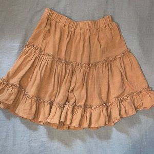 Rustic orange mini flowy skirt